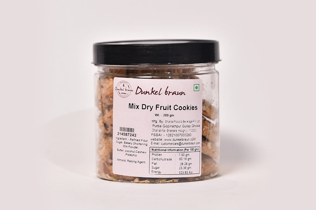 Mix Dry Fruit Cookies 200gms/Jar