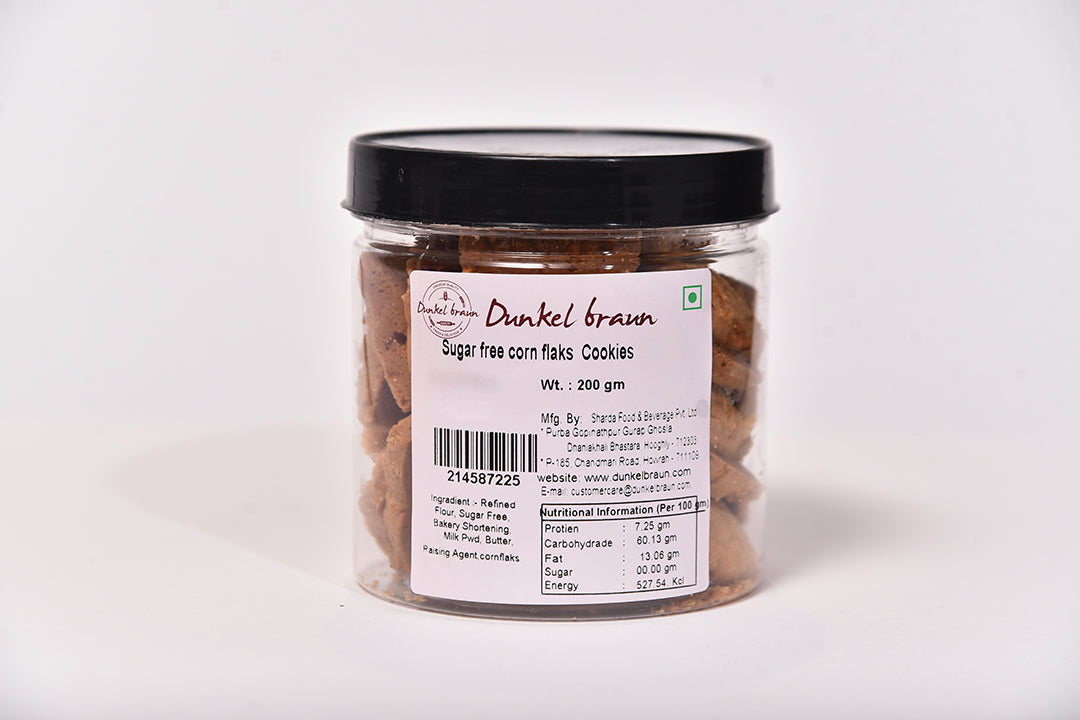 Sugar Free Cornflakes Cookies 200gms/Jar