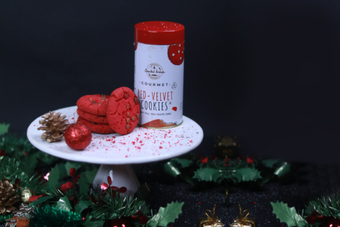 6 Christmas Special Gourmet Red Velvet Cookies 200gms/Jar